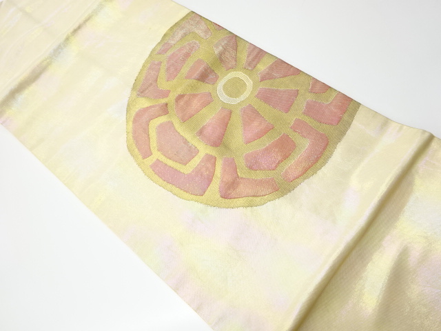 リサイクル　源氏車模様織り出し名古屋帯